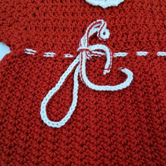 3-6 Months Baby Girl Dress Red White Crochet Knit Short Sleeve Summer Patriotic - Picture 4 of 14